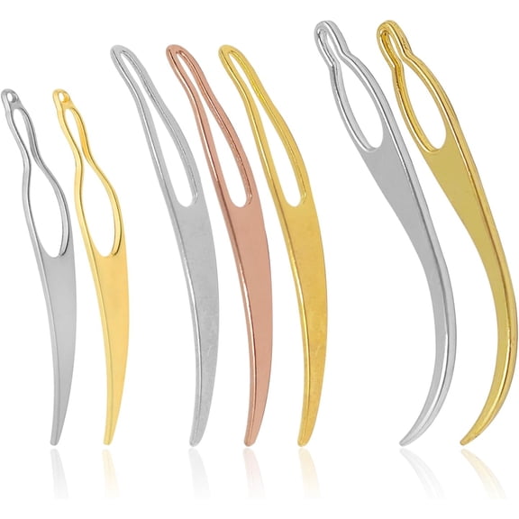 7 Pcs Dreadlock Tool Interlocking Tool for Locs, 3 Styles Easyloc Hair Crochet Needle, Interlocks & Sisterlocks Maintenance, Tightening Accessory for Braid Hair Making (Rose Silver Gold)