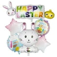 7 Pcs Easter Balloons Large Bunny Chicken Egg Shaped Mylar Foil