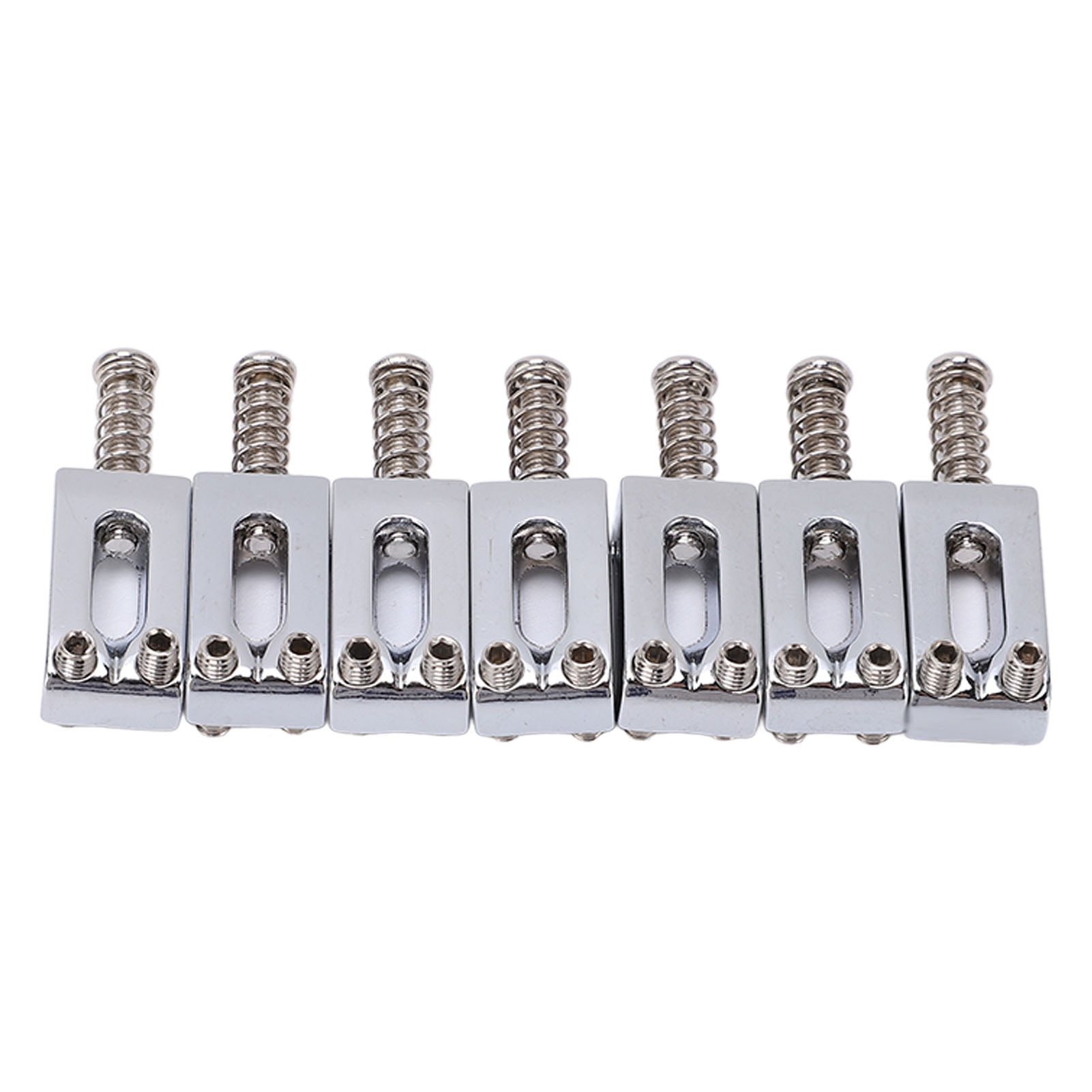 7 Pcs Electric Guitar Bridge Saddle Portable Replacement Metal Bridge