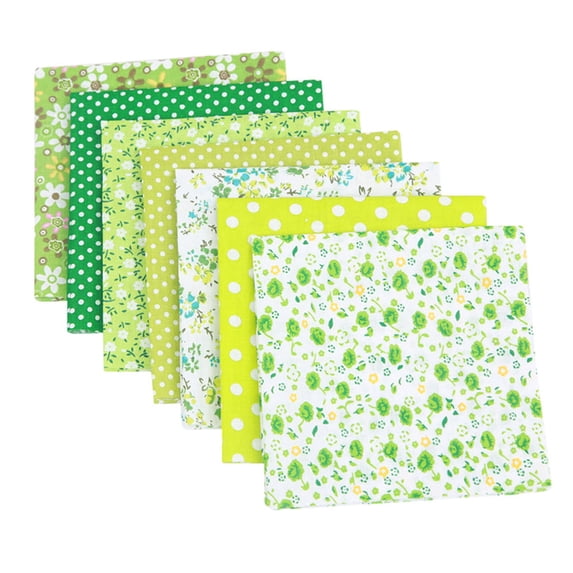 7 Pcs Fat Quarters Fabric Bundles, 9.84 inch Cotton Fabric Squares, Multi-Color Design Quilting Fabric, Pre-Cut Fabric Scraps, Printed Floral Craft Fabric for DIY Sewing Scrapbooking Quilting