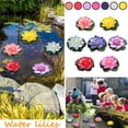 thumbnail image 1 of 7 Pcs Floating Artificial Water Lily Flowers, Realistic Lotus Pond Decor for Outdoor Water Features Patio Garden Fish Pond Pool and Fountain Decoration(Multicolor), 1 of 8