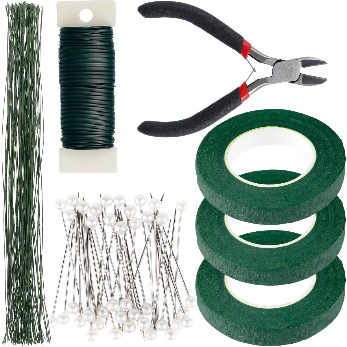 Hapeisy Floral Tape and Floral Wire, Floral Arrangement Kit with Green Floral  Tape and Floral Wire, Boutonniere Flower pin, Wire Cutter for Wreath Making  Supplies7pcs/14pcs 