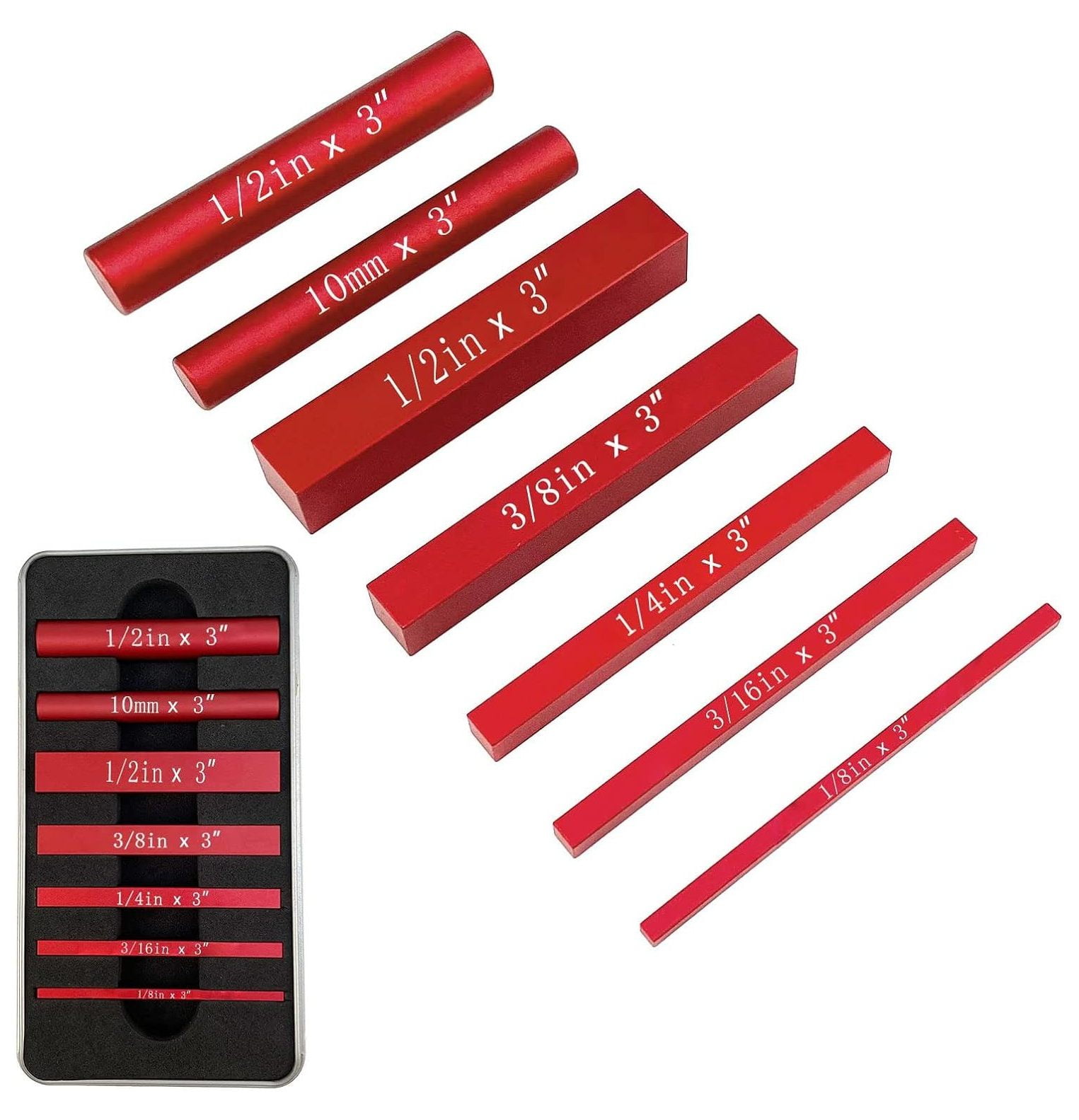 7 Pcs Gauge Block Set, Aluminum Height Gauges Set Setup Bars Precision