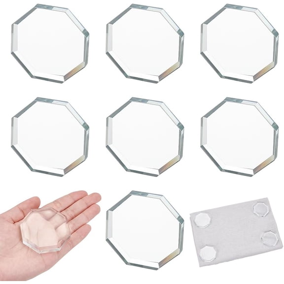 7 Pcs Glass Fabric Pattern Weights Octagon Pattern Weights for Sewing Cloth Pattern Weights Dressmaking for Sewing Accessories 2.2x2.2 Inch