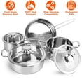 thumbnail image 1 of 7 Pcs Handle Cooking Set with Lids, Stainless Steel Cookware Set Including Saucepan Skillet Stockpots, 1 of 8