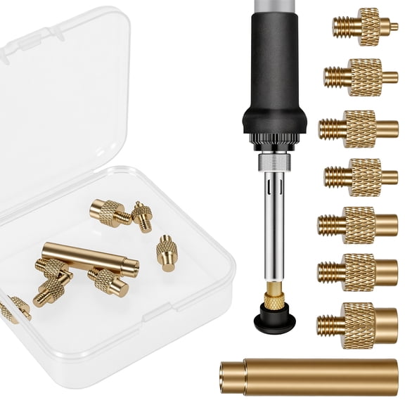 7 Pcs Heat Set Insert Tip with Adapter Brass Soldering Iron Tip Compatible with SP40NUS FX888D 900M T18 Irons Insert to 3D Printed Components