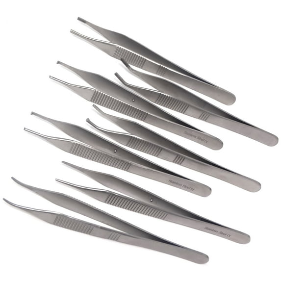 7 Pcs Jewelry Tweezers Multipurpose Stainless Steel 4.75" STR + CRV Diamonds Tweezers