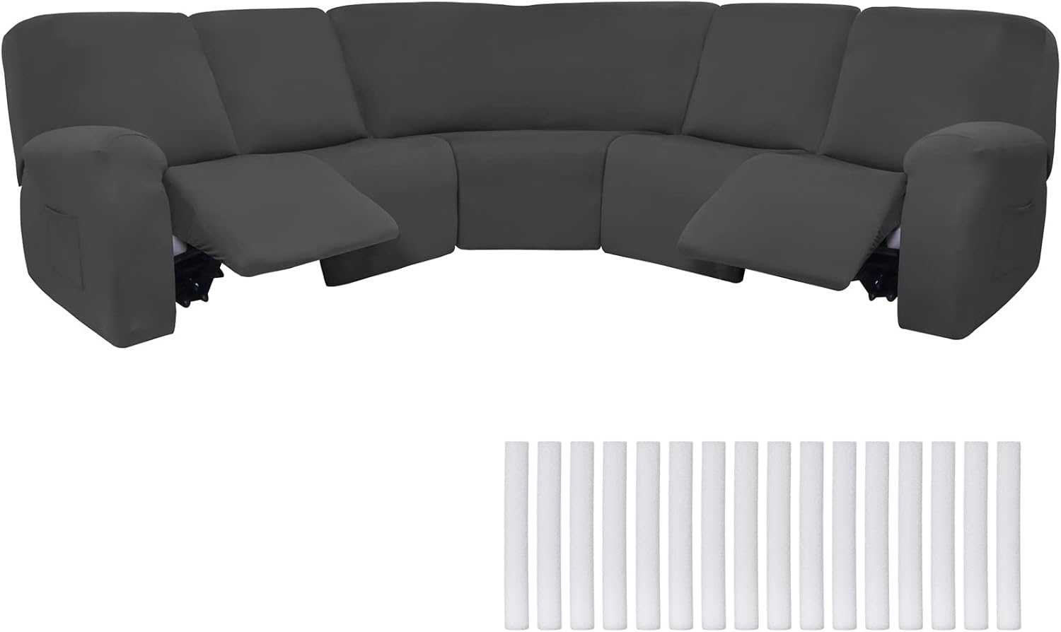 7 Pcs L Shape Sectional Recliner Sofa Covers 5 Seat Sectional Couch