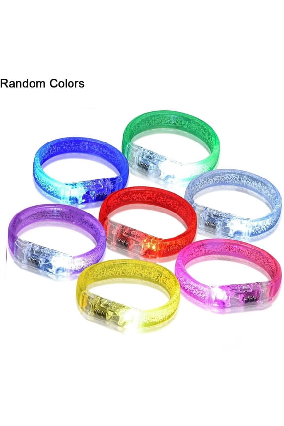 7 Pcs LED Light Up Bracelets, Glow in the Dark Acrylic Bubble Wristbands, Flashing LED Party Favors for Concerts, Festivals, Weddings and Night Running, Random Color