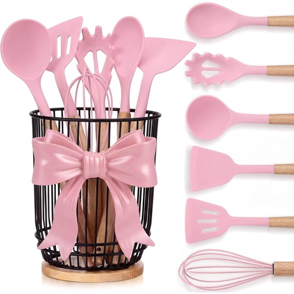 7 Pcs Lemon Kitchen Decor and Accessories Silicone Cooking Utensils Set