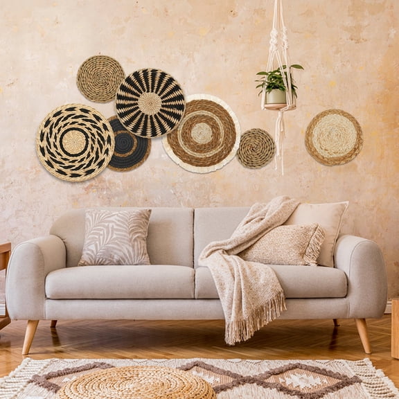 7 Pcs Multi Size Woven Grass Panel Professional Textural Display7pcs)