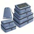 thumbnail image 1 of 7 Pcs Packing Cubes for Travel Organizer Tear-Resistant with Number Icon Handle Storage Bags for Carry on Bag for Clothes Shoes, Blue, 1 of 8