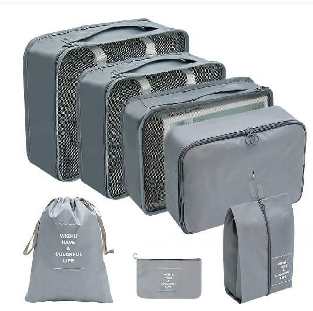 7 Pcs Packing Cubes for Travel , Suitcases Foldable Suitcase