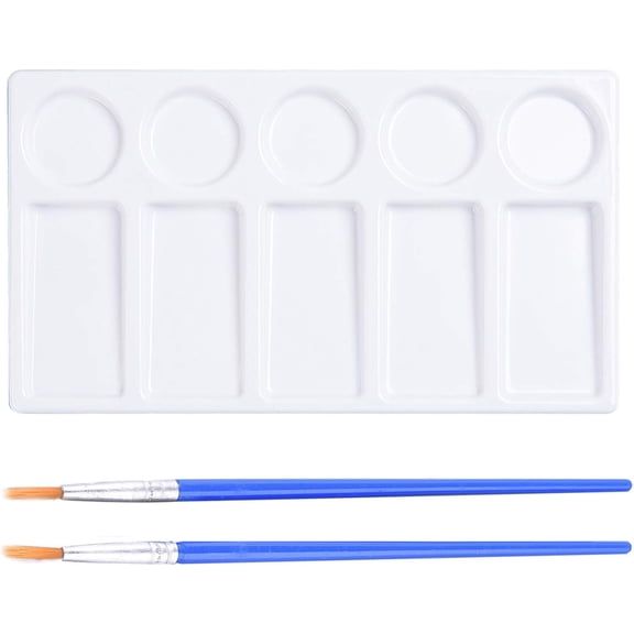7 Pcs Palette and Brushes Set 1 Pc Oil Palette and 6 Pcs Paint Brushes Acrylic Oil Watercolor Brushes for Craft Painting colorful