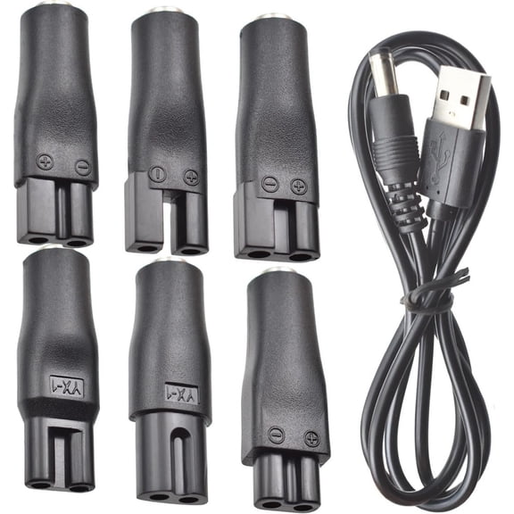 7 Pcs Power Cord 5V Replacement Charger Usb Adapter Suitable For Electric Hair C