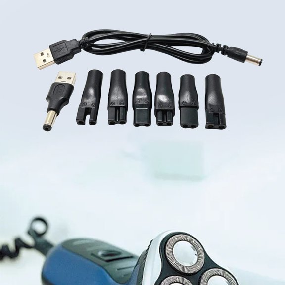 7 Pcs Power Cord Adapter Set, 5V USB Replacement Charging Tips for Grooming Beauty Tools