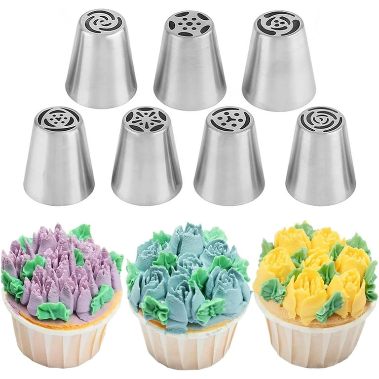 7 Pcs Russian Piping Tips Set Large Russian Piping Tips Flower Frosting Nozzles Used for Cupcakes and Cake Decorating Russian Icing Tips Suitable for Pastry and Cookies Decoration Type7 Type7 Walmart....