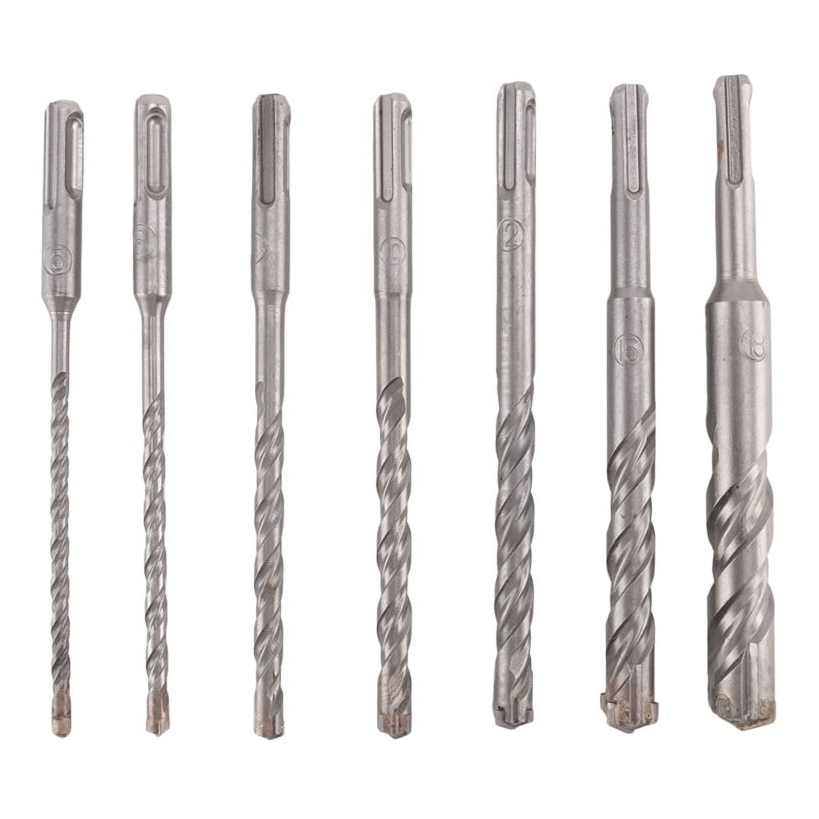 7 Pcs SDS Plus Hammer Drill Bit Set, (4-Flute)