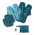 thumbnail image 1 of 7 Pcs/Set Bamboo Charcoal Cloth Menstrual Pads/Reusable Sanitary Pads/Mama Panty Liners,Including 1Pc Mini Wet Bag +6Pcs (2S,2M,2XL) Reusable Cloth Pads, 1 of 7