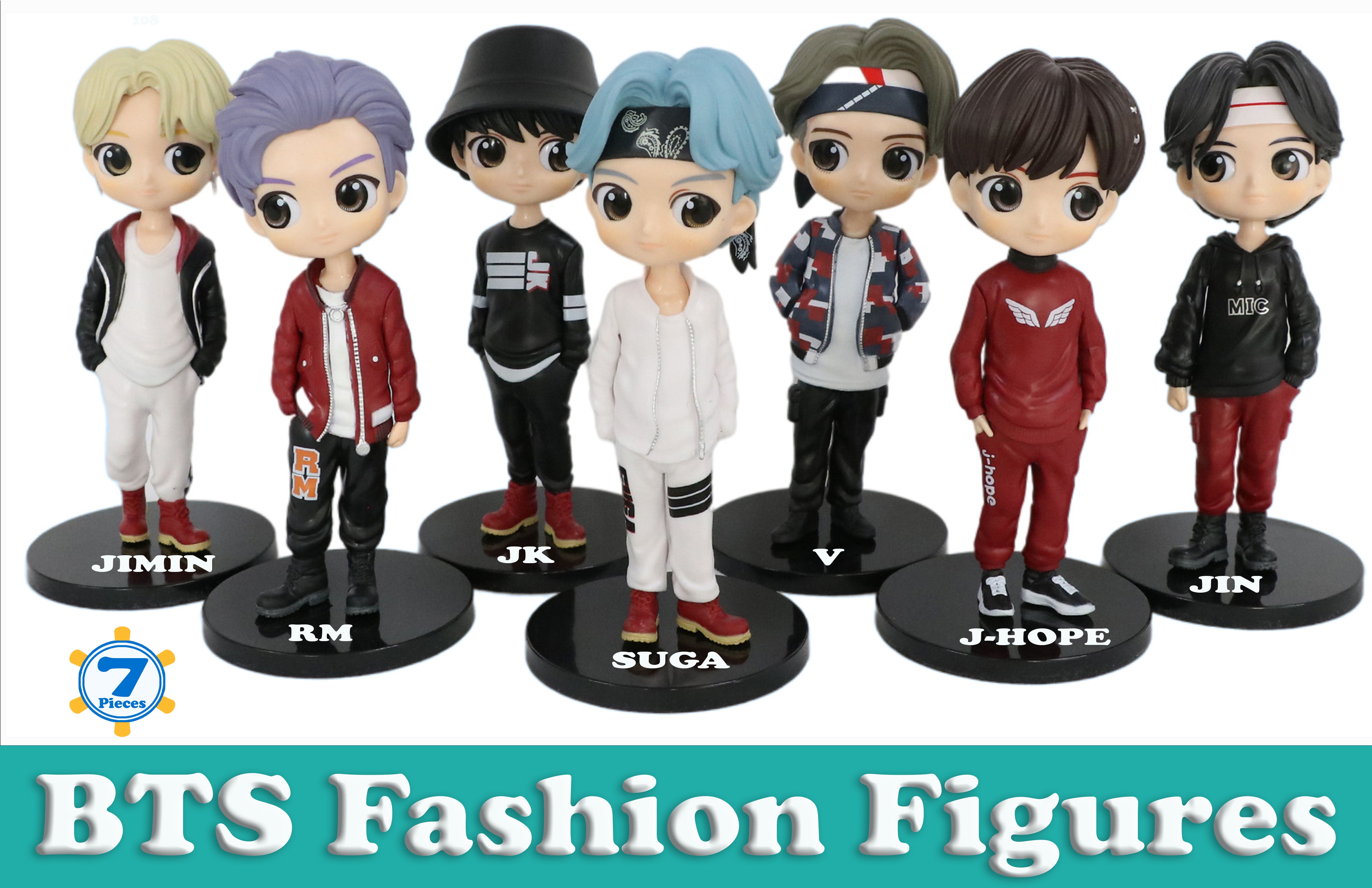 7 Pcs / Set KPOP BTS Bangtan Boys 6-inch Fashion Figures in OPP