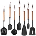 thumbnail image 1 of Jetcloudlive Silicone Cooking Utensils Set of 7, Heat Resistant BPA Free Kitchen Utensil Set with Wood Handle for Nonstick Cookware, 1 of 7