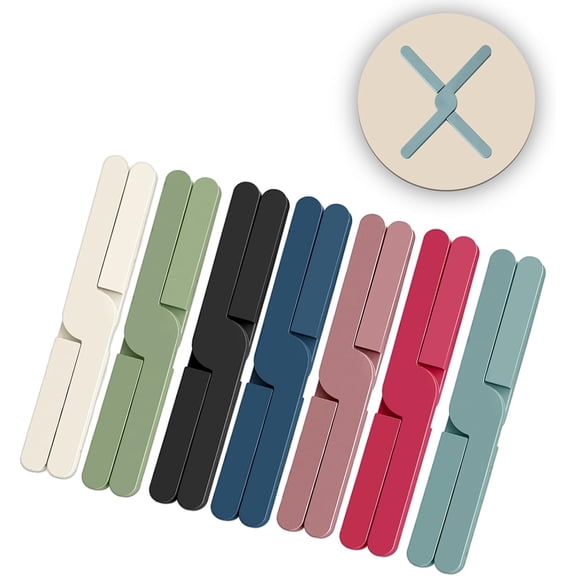 7 Pcs Silicone Foldable Trivets for Hot Pots and Pans,Heat Resistant Non Slip Water Resistant Silicone Pot Holders
