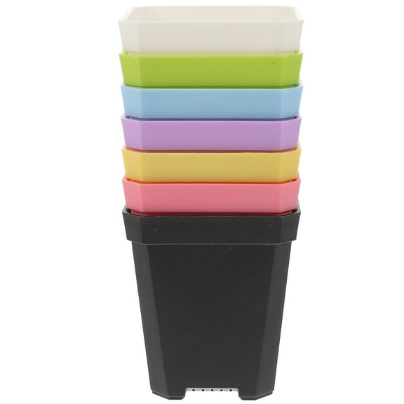 Kitandove Indoor Flower Pots Plastic Assorted Color 7Pcs