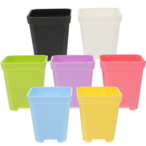 7 Pcs Small Planter Pot Office Flowerpot Tabletop Holly Glittery