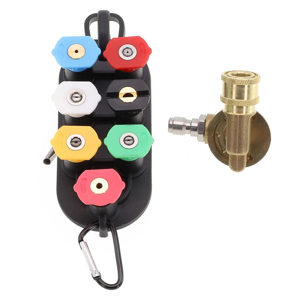 7 Pcs Spray Nozzles Pressure Washer Pivoting Coupler Kit 240 Degree