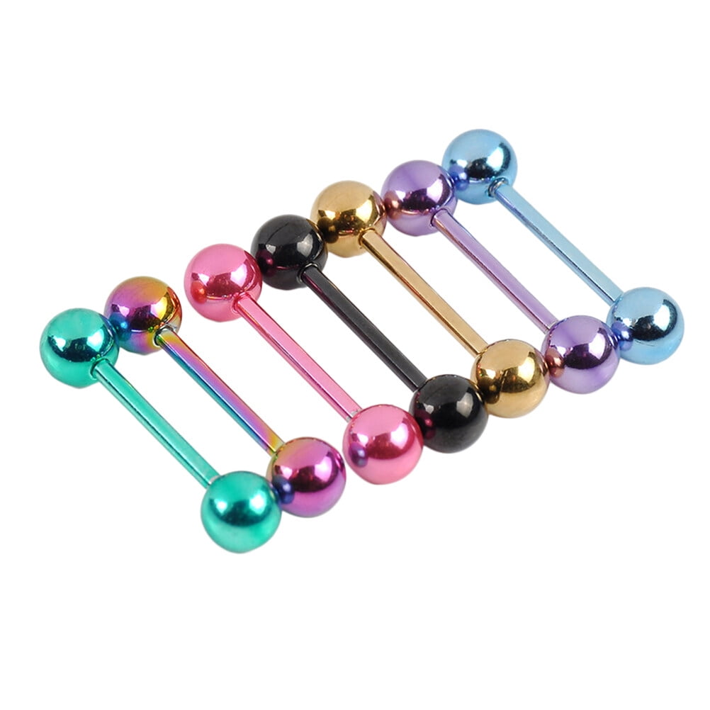 7 Pcs Stainless Steel Tongue Rings Double-headed Dumbbell Shaped Straight  Barbells Piercing Tongue Bars Body Percing Jewelry - Walmart.com