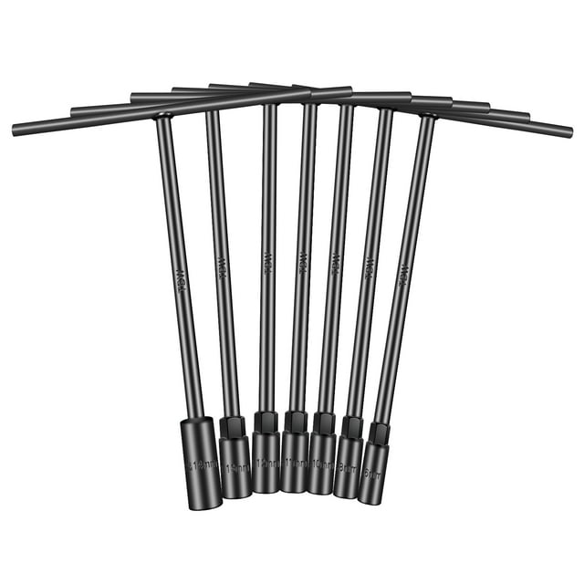 7 Pcs T Handle Metric Socket Wrench Set 6 Point, 6mm14mm Hex Nut