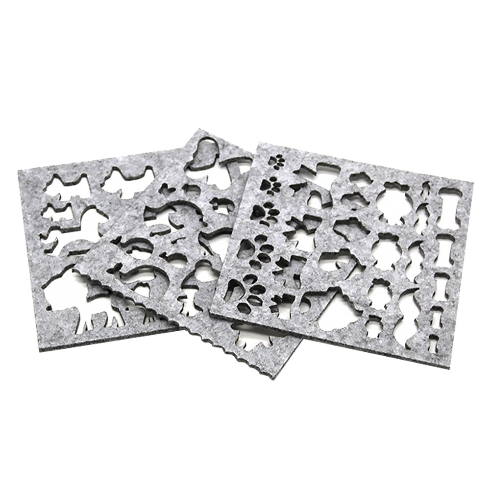 7 Pcs Wool Felt Stencil Needle Felting Molds Starter Kit Poking Fun