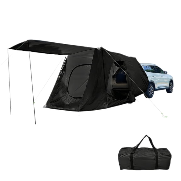 7-Person SUV Camping Tent Oxford Fabric Car Camping Tent with Sun Shelter, 9.8 ft. x 6.5 ft. x 6.5 ft. (Black)