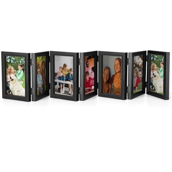 7 Picture Frame 4x6 Folding Hinged Home Decor Display Holder