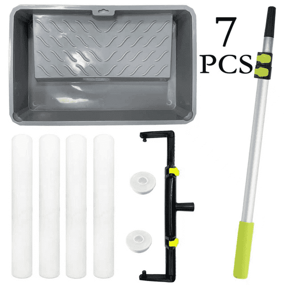 YUNLEISHOP Paint Roller Kit Specialty Kit with Extension Pole and Paint Tray for Walls and Ceilings 7-Piece 18 Inch