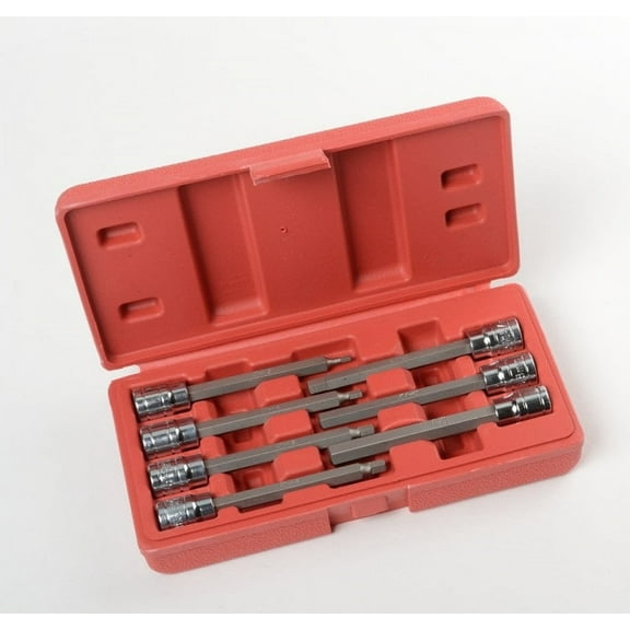 7 Piece 3/8" Drive Extra Long Allen Hex Bit Socket Set MM Metric 3mm To 10 Mm