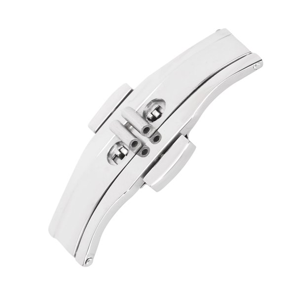 7-Piece Alloy Butterfly Deployment Clasp Set for Watch Bands - Silver