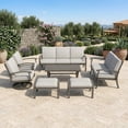 thumbnail image 1 of 7 Piece Aluminum Patio Furniture Set, Outdoor Sectional Sofa with Ottomans and Coffee Table, Garden Conversation Set with Swivel Armchairs for Lawn, 1 of 7