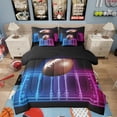 thumbnail image 1 of 7 Piece American Football Queen Bed in a Bag Sports Bedding Sets Teen Rugby Lover Comforter Set with Sheets Sports Game Themed Bed Set Football Game Decor Sheets, 1 of 5