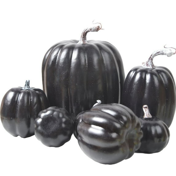 7-Piece Artificial Pumpkin Set - Realistic Foam Fall Decor for Thanksgiving & Halloween, DIY Paintable Centerpieces for Table, Porch or Wedding Decorations