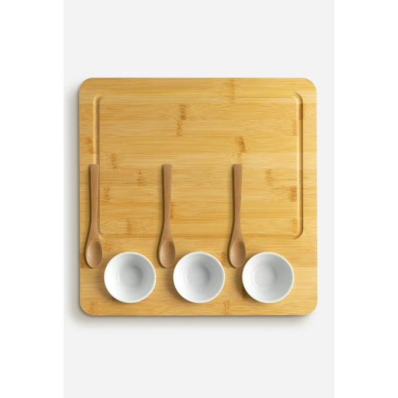 7 Piece Bamboo Cheese Board Set