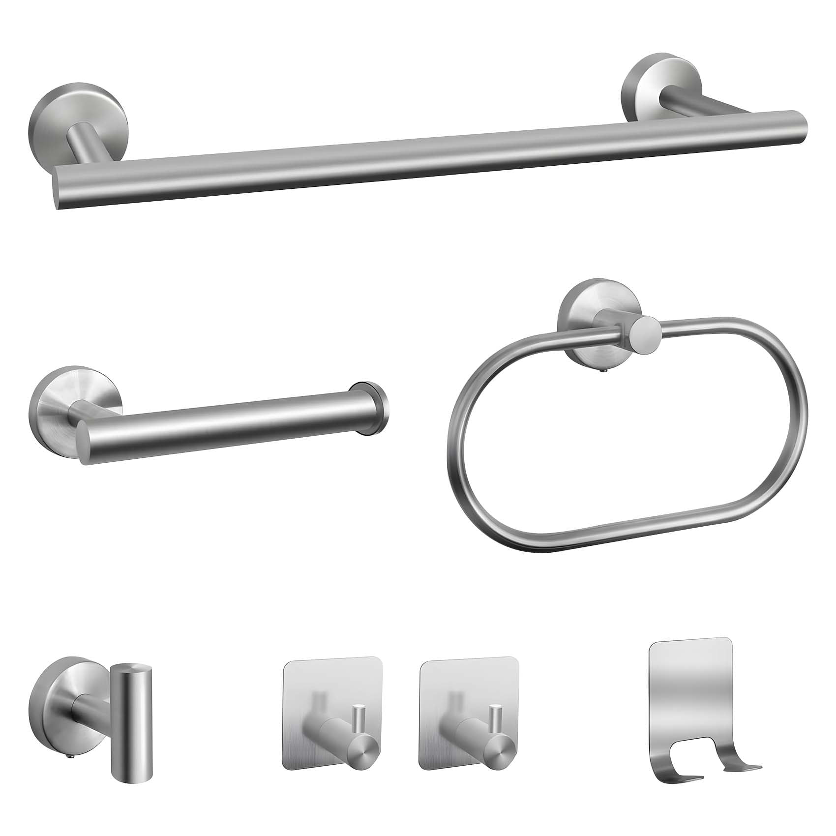 7 Piece Bathroom Hardware Set, Stainless Steel Wall Mounted Bathroom Towel Bar, Bath Towel Holder, Bathroom Accessory Sets