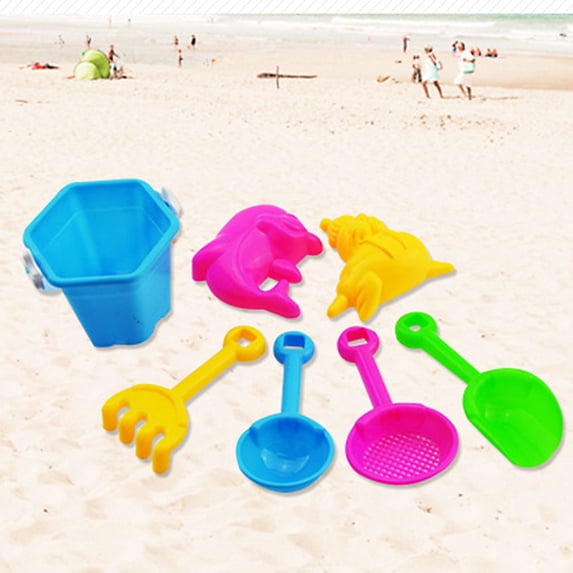 7-Piece Beach Garden Toy Set Durable Sand Castle Building And Digging Tools For Outdoor Play Perfect For Spring Break Travel Sandbox And Backyard Gardening Fun Ages 3+