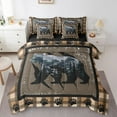 thumbnail image 1 of 7 Piece Bear Bedding Sets Queen Size Rustic Bear Paw Print Bed in a Bag Western Woodland Animal Comforter Set with Sheets Farmhouse Wildlife Bed Set Bear Hunting Theme Sheets, 1 of 5