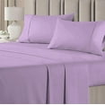 thumbnail image 1 of 7 Piece Bedsheet Sets - 1 Flat Sheet, 1 Fitted Sheet (16 Inch) Deep Pocket, 1 Duvet Cover & 4 Pillowcases - Soft 600TC & Long Staple 100% Egyptian Cotton - Lavender Solid, Cal-King Size., 1 of 9
