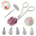 7Piece Cake Decorating Kit with Stainless Steel Rose Icing & Piping