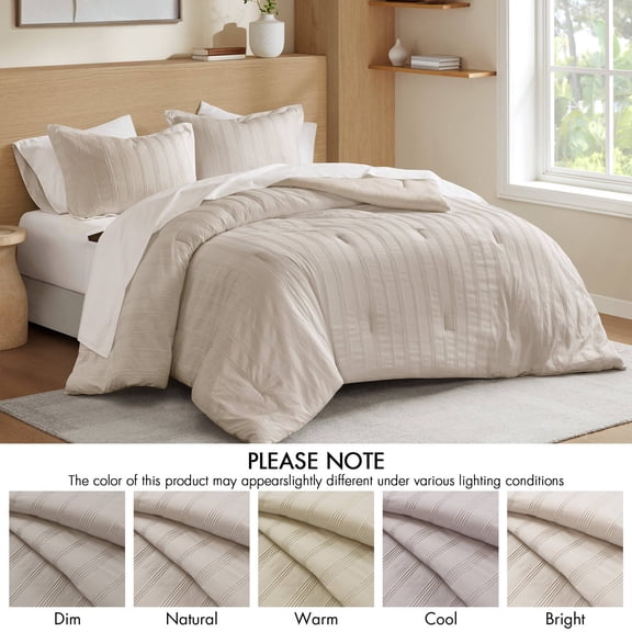 7-Piece Cal King Woven Striped Comforter Set