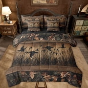 Erosebridal 7 Piece Camo Mallard Duck Comforter Set With Sheets Men Rustic Farmhouse Cabin Bed In A Bag Queen,Hunting Wo