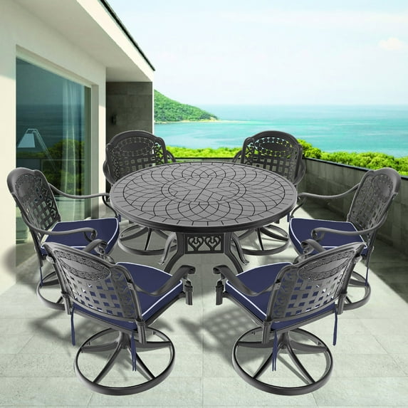 Round Table Dining Set with Chairs / Suitable for Outdoor Use / UV and Weather Protection
