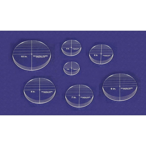 7 Piece Circle Set - No Seam 4" - 10" ~ 1/4" Thick - Long Arm -Multi Use